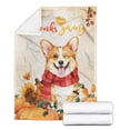 thumbnail image 2 of Happy Thanksgiving Corgi with Turkey Pumpkins Autumn Vibes Cozy Fleece Blanket Welsh Corgi Dog Lover Gifts Idea Warm Soft Throw Blanket - 12018, 2 of 5