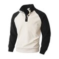 thumbnail image 5 of ZUKMRJPC Sweatshirts for Men Quarter Button Slim Fit Color Block Pullover Sweater Casual Mock Neck Thermal Fleece Pullover Sweatshirt, 5 of 8