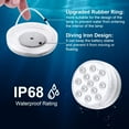 thumbnail image 5 of Luz LED sumergible, 1 unidad, 13 LED multicolor, luces de piscina con control remoto, luces subacuáticas, IP68 a prueba de agua, luces de bañera para acuario, spa, estanque, fiesta, jardín, 5 of 5