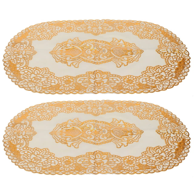Cojines de Mesa Higoodz Juego de Manteles Individuales de PVC Dorado 30x45cm