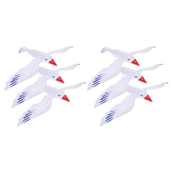 6pcs Inflatable Seagull Inflatable Birds Decorations for Birthday Baby Shower Wedding Beach Pool