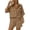 Khaki, variant on Women's 2-Piece Linen Blend Short Set, Half Sleeve Button-Down Shirt & Elastic Waist Shorts, Casual Summer Co-Ord Outfit, S-XXL