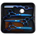 thumbnail image 1 of Juego de tijeras de corte de pelo XUGOU de acero inoxidable azul, 1 of 7