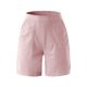 thumbnail image 4 of Pantalones cortos casuales de cintura alta para mujer - Cintura elástica, corte holgado, mezcla de algodón, liso, 4 of 6