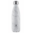 thumbnail image 2 of Manna Vogue Bouteille Isolée en Acier Inoxydable – Lot de 2, 17 oz (500 ml), Marbre Blanc & Acier Inoxydable, 2 of 3