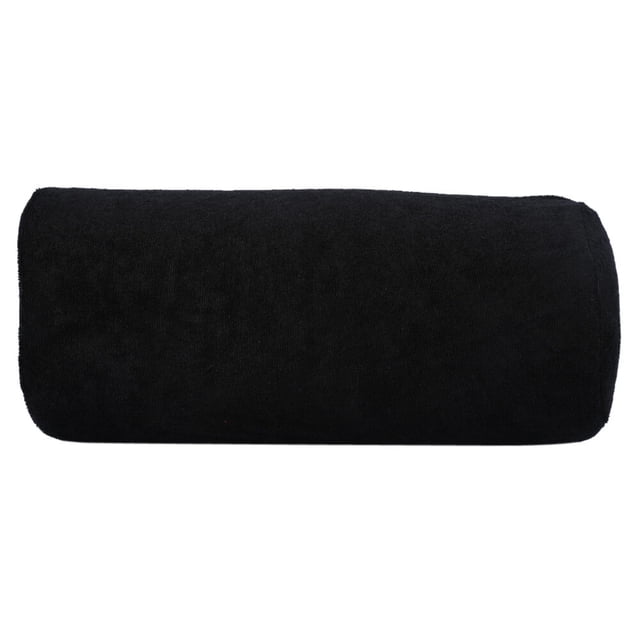 Cojín de mano para decoración de uñas, almohada de felpa, lavable, herramienta de salón de manicura, color negro