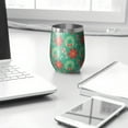 thumbnail image 3 of Christmas 12oz Stainless Steel Insulated Wine Tumbler with Lid and Straw – Double Wall Vacuum Mug for Hot & Cold Drinks, 304 Steel Interior, Sweat-Free Design, 3 of 5