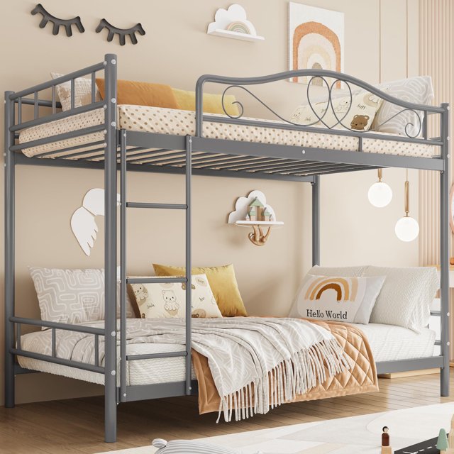 CazToi Heavy Duty 400 lbs Twin Loft Bed with Ladder Space Saving Metal Frame Easy Assembly