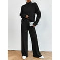thumbnail image 3 of Mialoley Ensemble Pantalon Femme, Élégant Chandail à Manches Longues Col Roulé avec Pantalon en Tricot Tenue d'Automne, 3 of 5