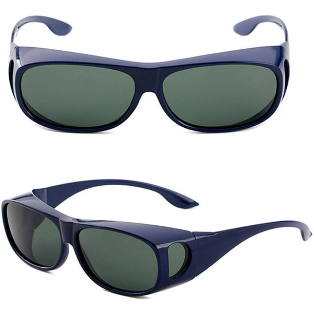 V.W.E. - 2 Pairs Womens Polarized Fit Over Glasses Sunglasses Rhinestone Rectangular Heart - Foto 7