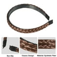 thumbnail image 3 of Unique Bargains Headband Double Strands Synthetic Hair Plaited 0.67" Wide Headband Braid Braided with Teeth Brown, 3 of 7