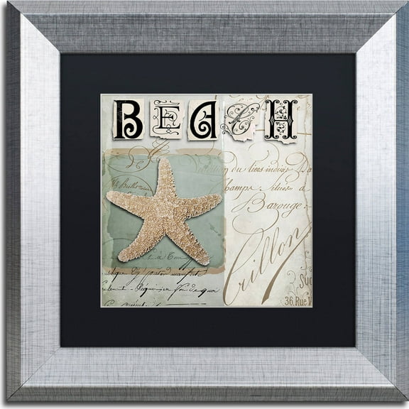 Trademark Fine Art "Beach Book II" Canvas Art by Color Bakery, Black Matte, Silver Frame
