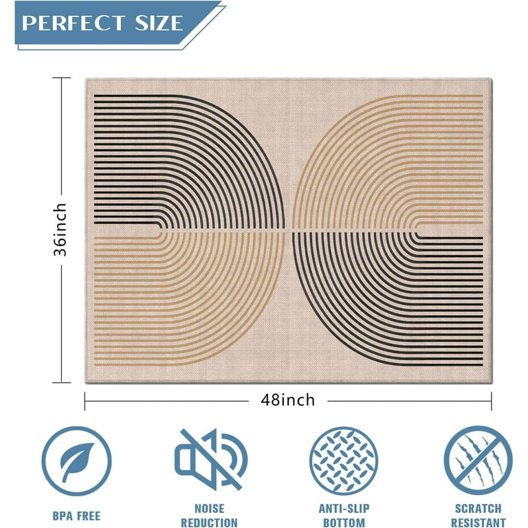 Office Chair Mat For Hardwood Floor, 36"x48" Desk Chair Mat For Rolling Chair, Protector Under Desk Rug For Tile Floor-Green Plaid