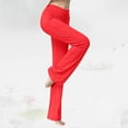 thumbnail image 6 of Women's Flared Leggings for Yoga and Dance with Pockets Comfortable Straight Leg Sportswear for Outdoor Activities, 6 of 7