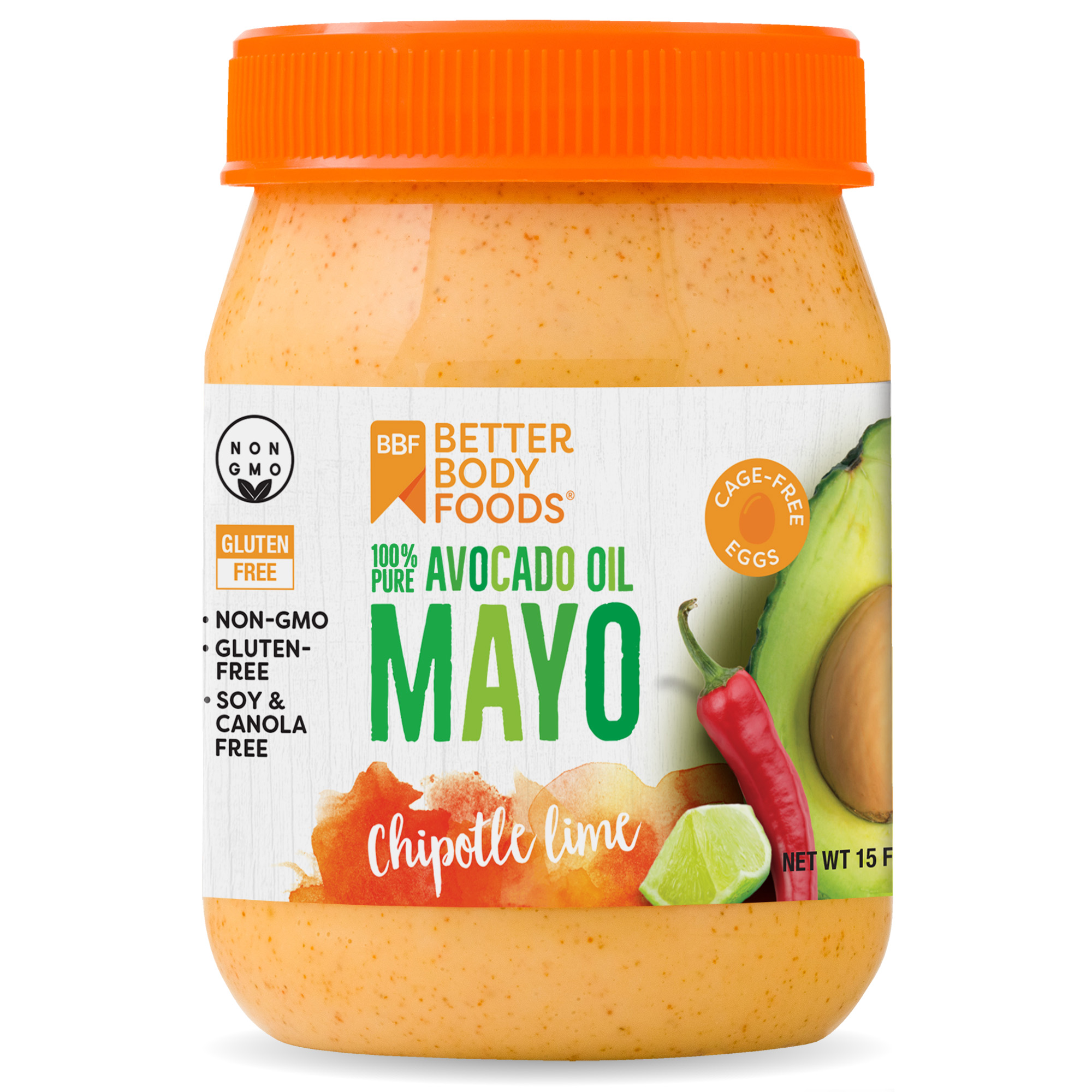 BetterBody Foods Avocado Oil Mayonnaise, Chipotle Lime, 15 fl oz