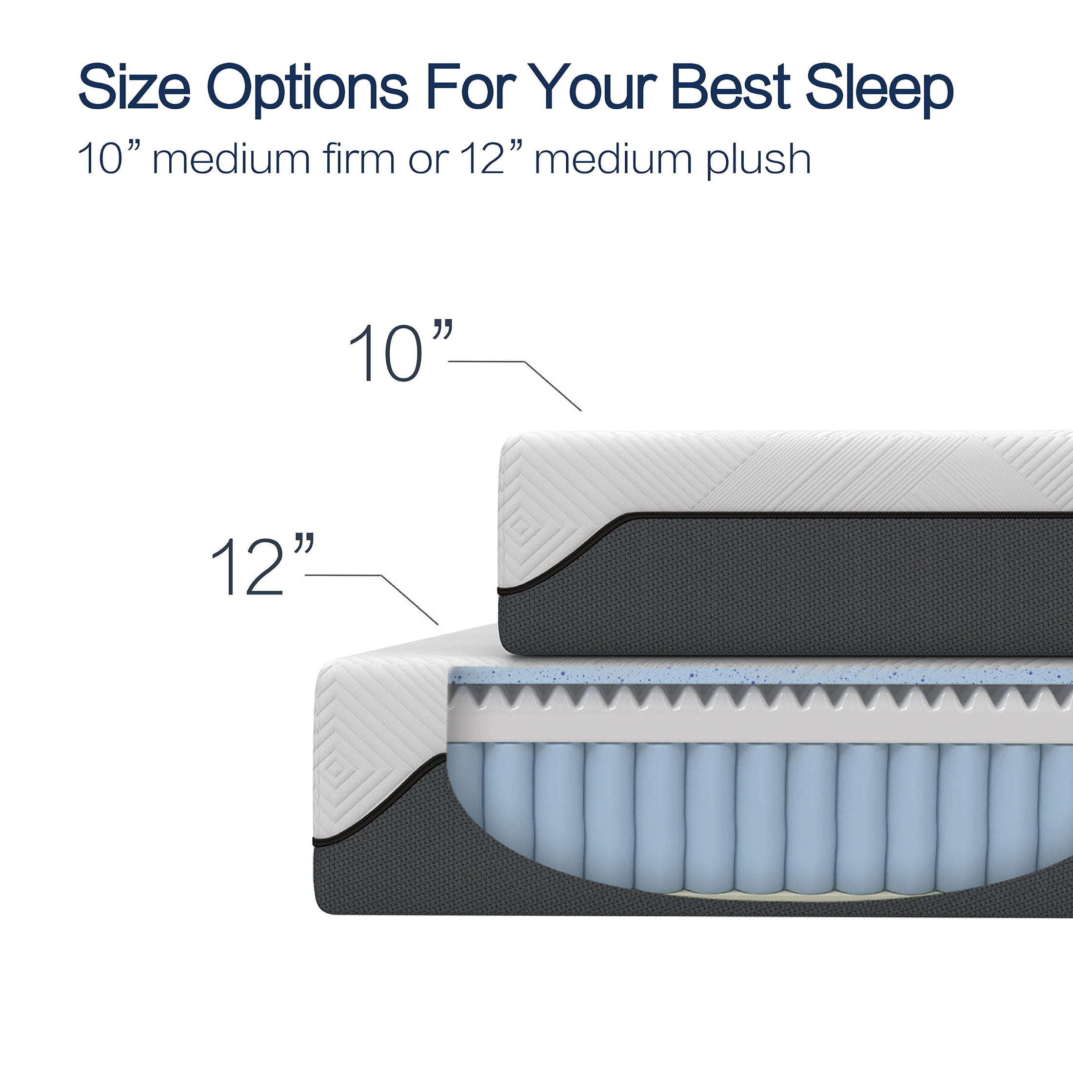 Cole & Rye Spirit 12" Medium Plush Cooling Gel Memory Foam Hybrid Mattress, Twin