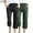 Black, variant on ZQUUVOU 2Pc Womens Caprice Pants Casual Solid Color Elastic Loose Pants Straight Wide Leg Trousers With Pocket Khaki