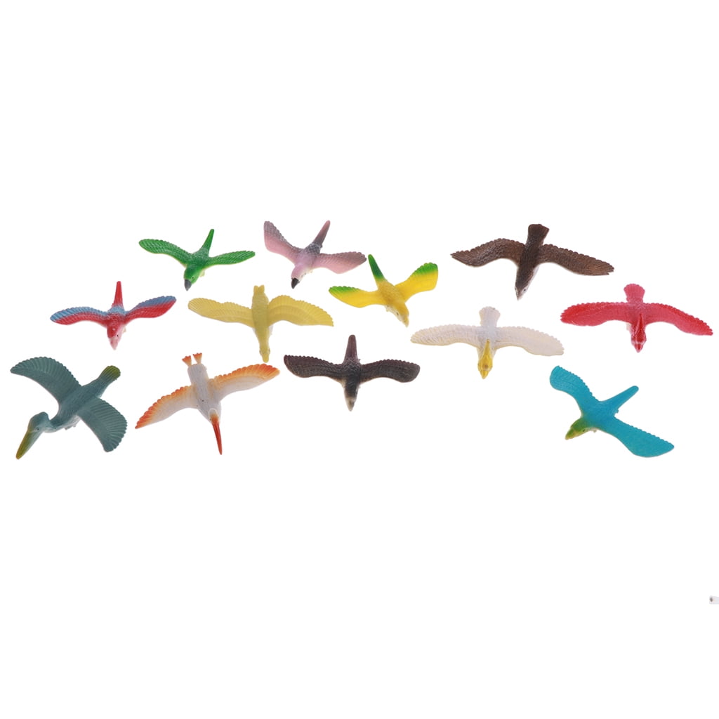 7cm Mini Flying Birds Play Set 12 Different Hand Painted Figures Models 