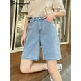 thumbnail image 2 of Streamgirl High Waisted Jeans Shorts Women 2025 Vintage Shorts Denim Loose Female Short Straight Jeans Shorts For Women Summer, 2 of 7