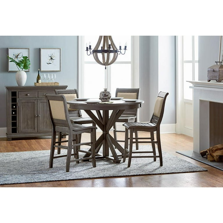 Progressive Willow Round Counter Height Dining Table Distressed Dark Gray