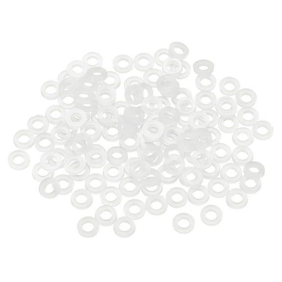 155Pcs M3 Nylon Flat Washers Plastic Washer 3mm ID 6mm OD 1mm Thick, White