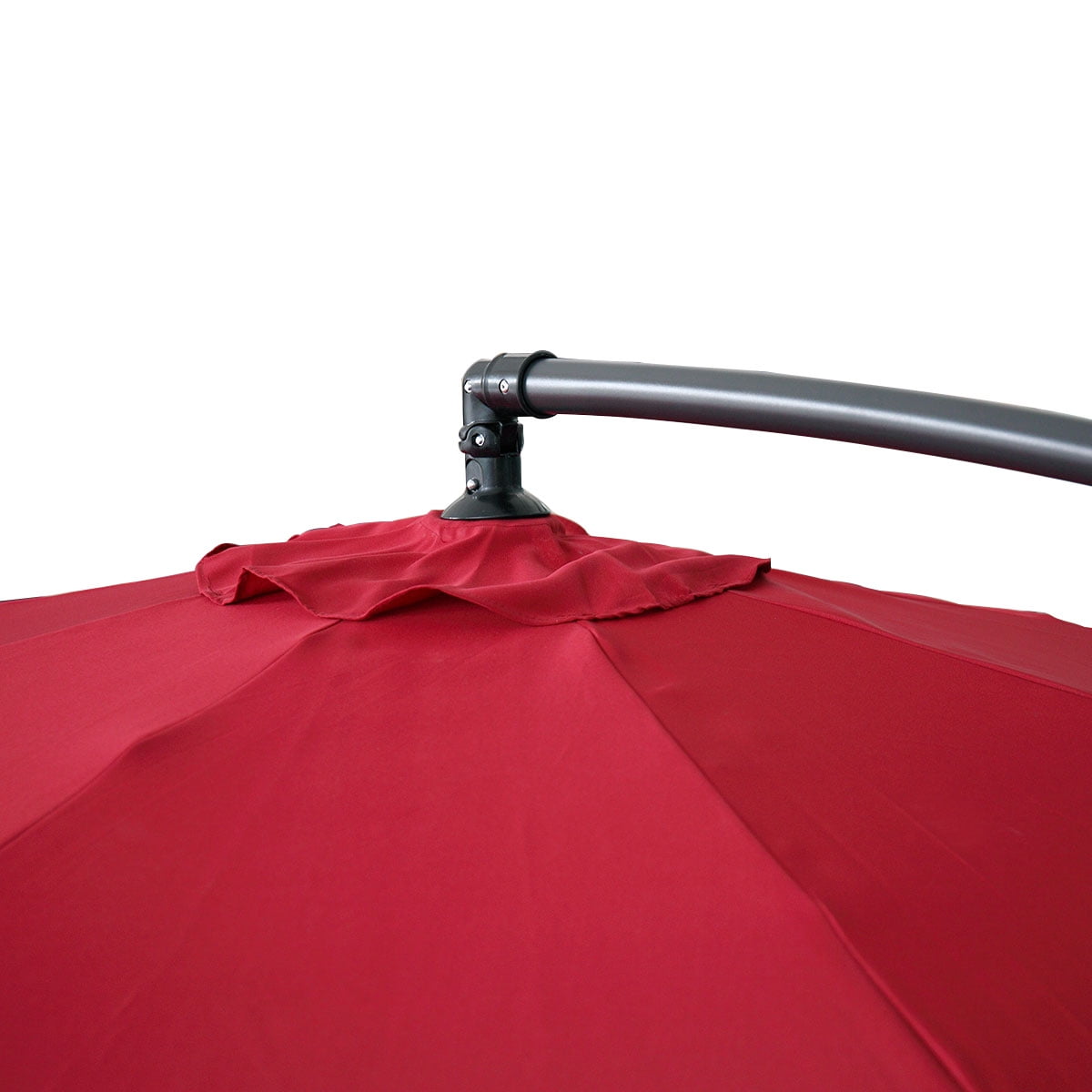 Lowestbest Patio Umbrella Offset Hanging Umbrella Outdoor Market Umbrella, Red