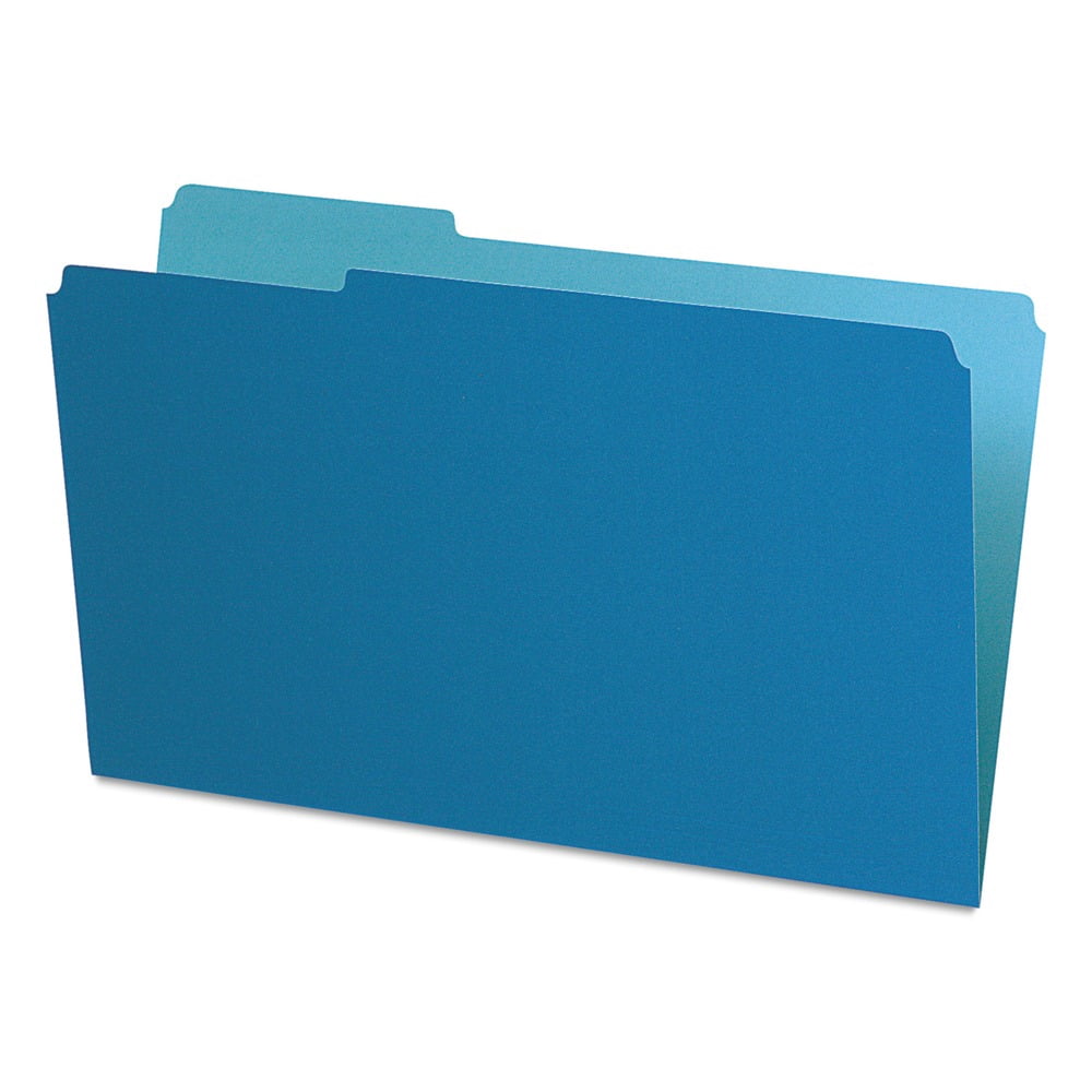 1/3 Cut Tab Legal Size Interior File Folders - Blue (100/Box)