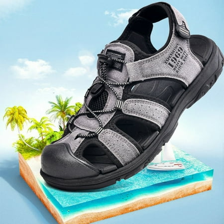 

Cathalem Mens Sandals Wide Width Adjustable Men Sandals Fashion Closed Toe Travel Men And Women Beach Flip Flops Shower Sandals Black 8.5