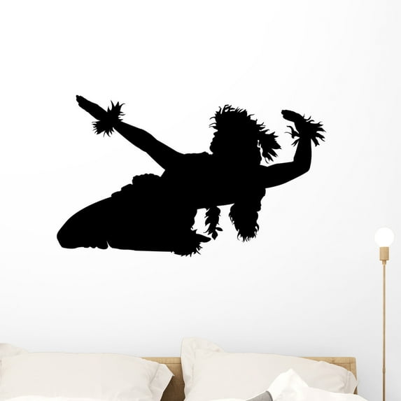 Female Hawaiian Hula Dancer Wall Decal Wallmonkeys Peel and Stick Graphic (36 in W x 29 in H) WM502993