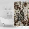 thumbnail image 3 of Shower Curtain Vintage Rabbits Cotton Waterproof Shower Curtain Set with Hooks for Bathroom Showers,Stalls and Bathtubs,48x72In Countryside Pine Fruit on Linen, 3 of 8