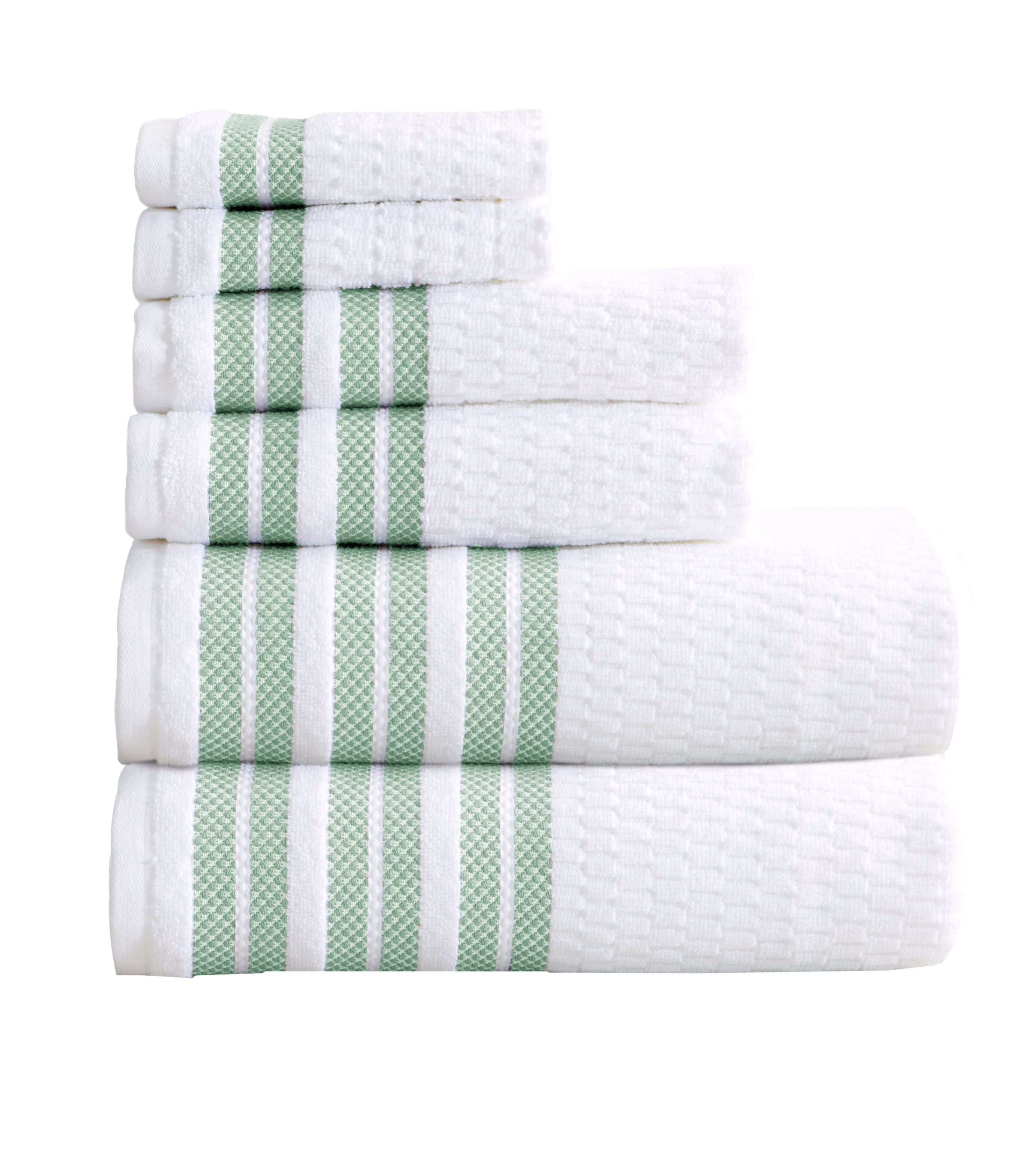 Great Bay Home 100 Cotton Textured Striped Bath Towel Sets Walmart