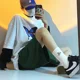 thumbnail image 2 of Calcetines bordados de pato volador MD humano de marca japonesa a la moda calcetines de algodón de tubo medio alto para hombres y mujeres deportes callejeros Du, 2 of 5