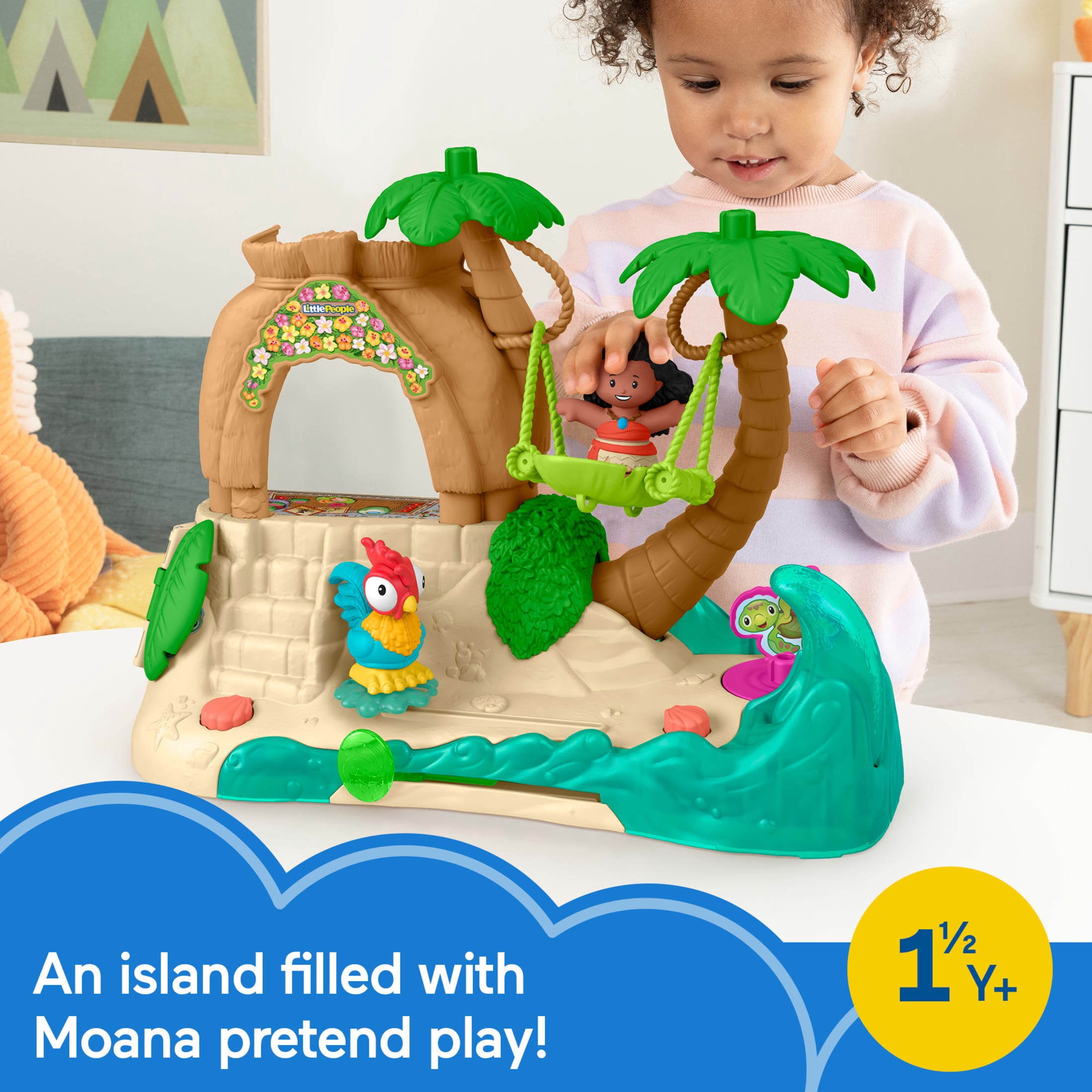 Fisher-Price Little People Disney Princess Moana Adventure Village Playset with Figures for Toddlers