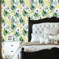 thumbnail image 2 of Peel and Stick Wallpaper Green Leaves Yellow Wildflowers Botanical Watercolor Wall Mural 23.6in x 9.8ft Self Adhesive Removable Wall Paper Renter Friendly Wallpaper for Nursery Bedroom Cabinets, 2 of 8