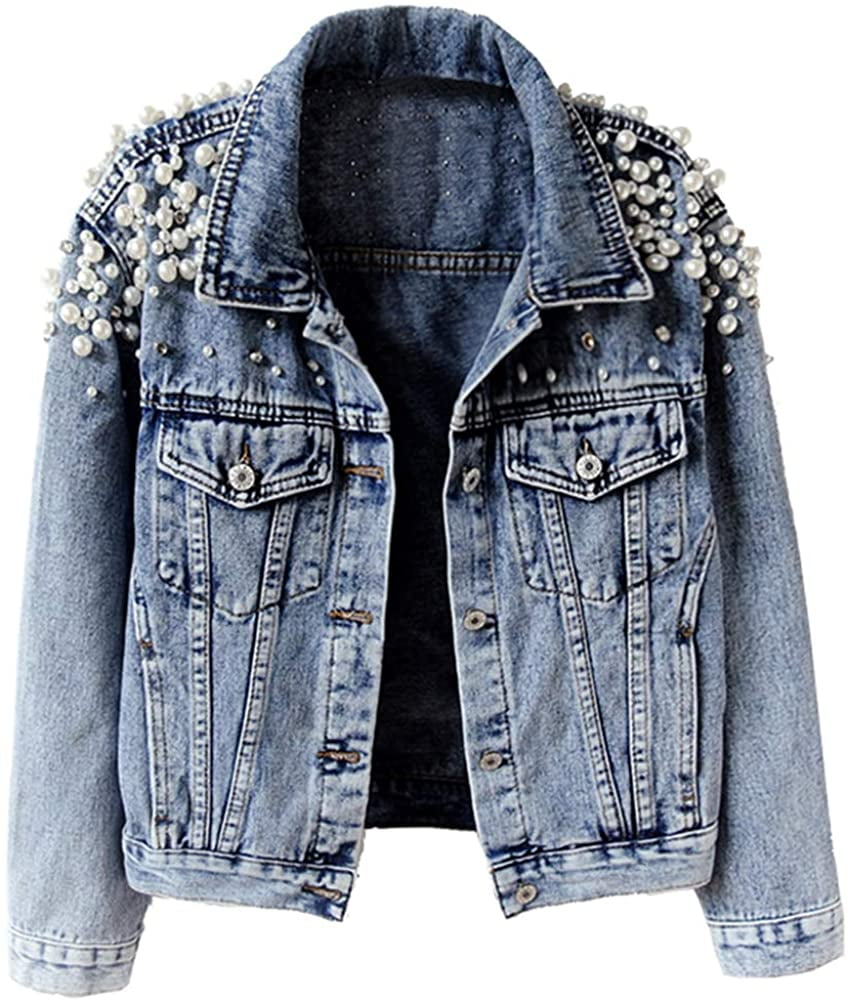 Pearl Short Denim Jacket Coat 