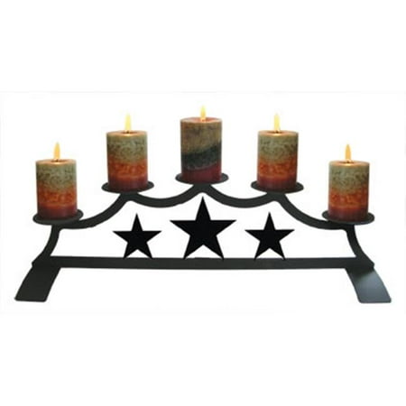 Village Wrought Iron C Pfp 45 Star Fireplace Pillar Candle Holder