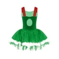 thumbnail image 4 of iEFiEL Girls Christmas Snowman Costume Velvet Puff Sleeves Ballet Tutu Dress Leotard Green-A 8, 4 of 7