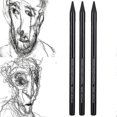 thumbnail image 3 of 3pcs Pure Carbon Sketch Pencil Professional Hard/Medium/Soft Woodless Charcoal Pen Drawing Set, 3 of 4