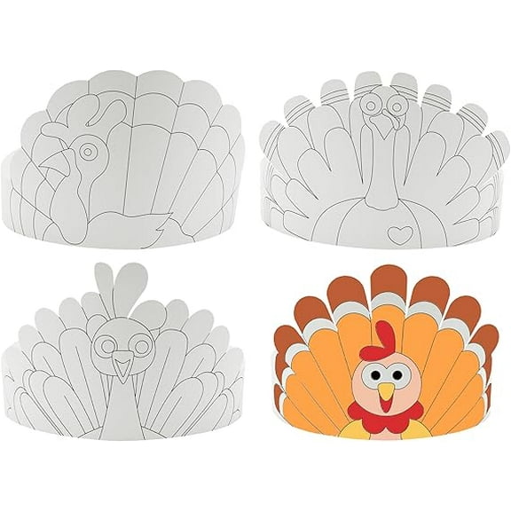 4E's Novelty Turkey Craft Kit, 4 Pcs Thanksgiving Crafts Kits for Kids, Thankful Turkey Activity, Turkeys Arts and Crafts for Ages 3 
