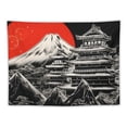thumbnail image 5 of ONETECH  Japanese Tapestry, Japan Pagoda Mount Fuji Anime Tapestry Wall Hanging, Red Sun Tapestry Black White Art Blanket for Bedroom Living Room Dorm, 5 of 7