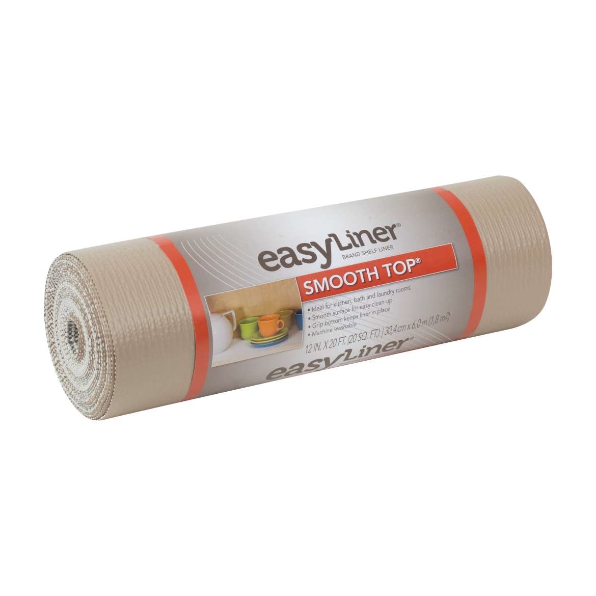 Duck Brand Smooth Top Easy Liner Shelf Liner, 12 in. x 20 ft., Taupe