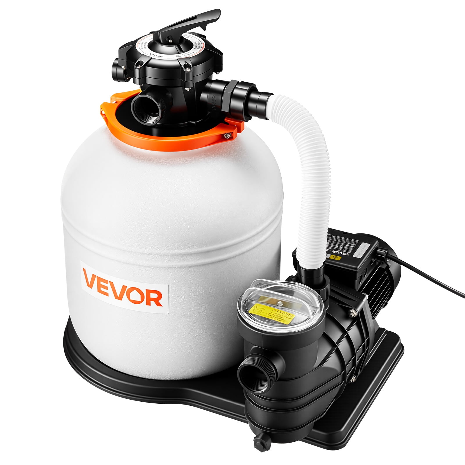 VEVOR 16in FlashPure Sand Filter Pump for Above Ground Pool, 1 HP 4400 GPH, Swimming Pool Filter System with Timer, 6X Faster Filtration with Media Installed, Leak-Resistant