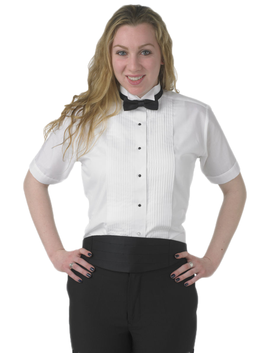Henry Siegel Women's Tuxedo Shirt Poly 