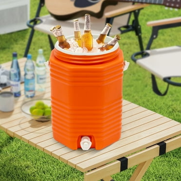 Modern Orange Insulated Drink Cooler, Insulated Beverage Cooler, 2.37 Gal Capacity Portable Sports Cooler
