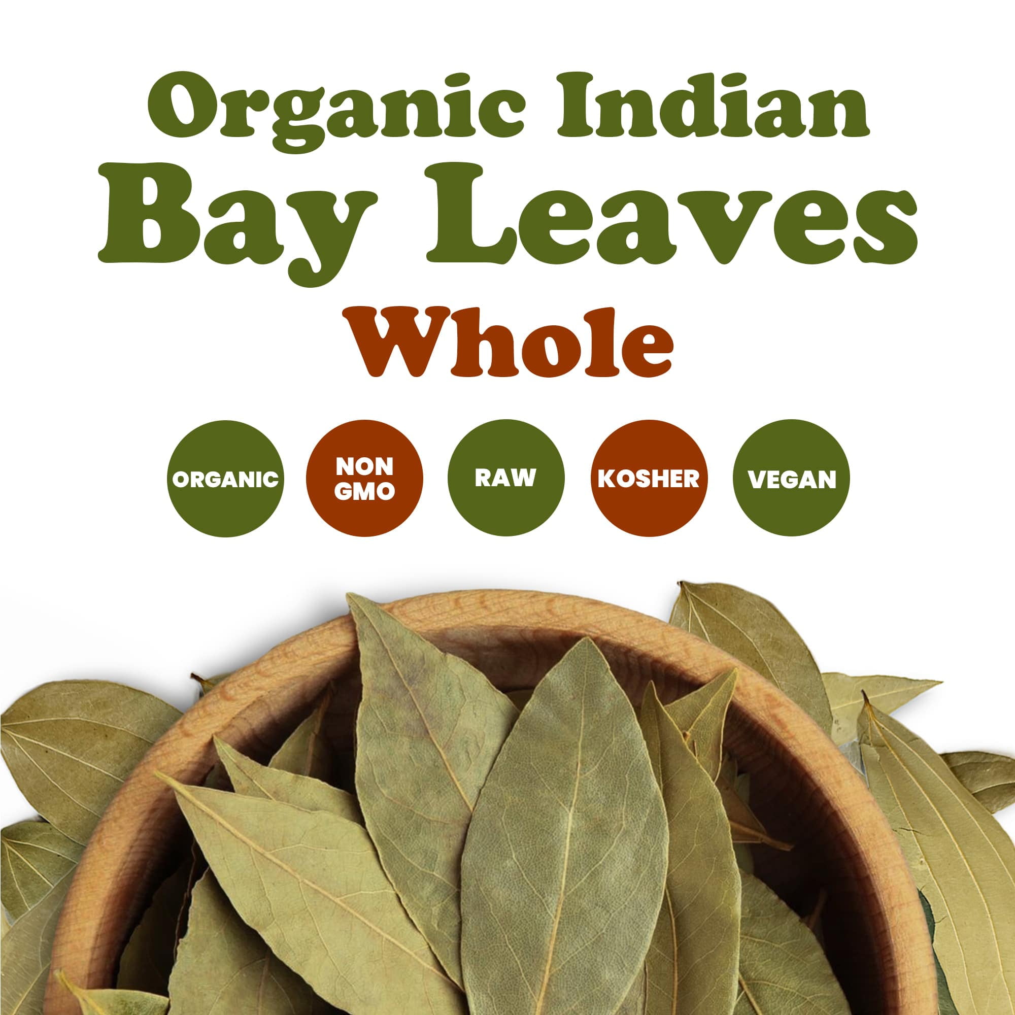 Organic Whole Indian Bay Leaves, 12 Ounces — Non-GMO, Raw, Vegan, Kosher — by Food to Live