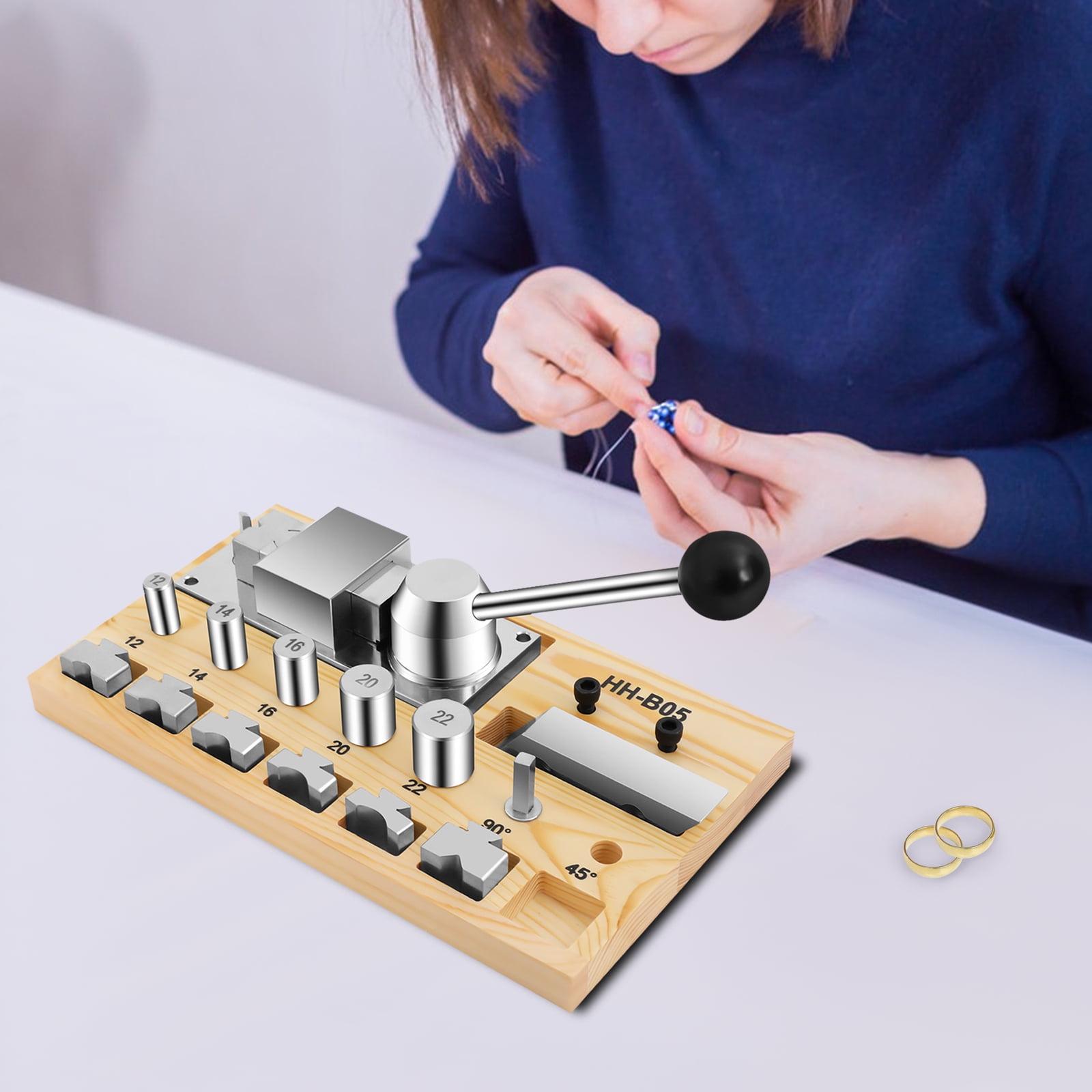 Peakora Ring Bending Tool Ring Bender Multi-functional Ring Bending Kit Earring Ring Bending Machine Metal Ring Earring Jewelry Crafts Making Processing Ring Bending Tool Set