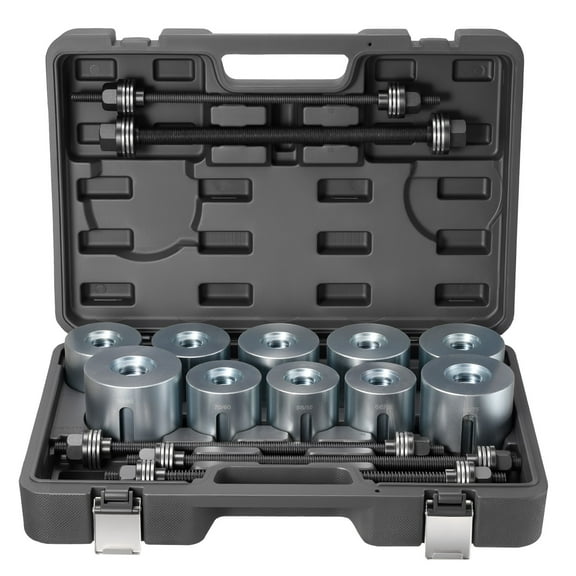 VEVOR Pull and Press Sleeve Kit, 27 PCS, Steel Bush Removal Insertion Sleeve Tools with Carrying Case, Compatible with LCV and HGV Engines, for Removing and Installing Bushings, Bearings, and Seals