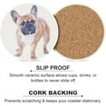 thumbnail image 6 of SKYSONIC Round Drink Coasters 2 Pcs Beautiful French Bulldog Isolated on White Absorbent Ceramic Coaster with Cork Base for Coffee Cups for Home Decor, 6 of 6