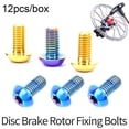 thumbnail image 2 of 12PCS M5*10MM Bike Disc Brake Rotor Fixing Bolts TC4 Titanium MTB Bike Ultralight T25 Brake Screw Cycling Accessories, 2 of 9