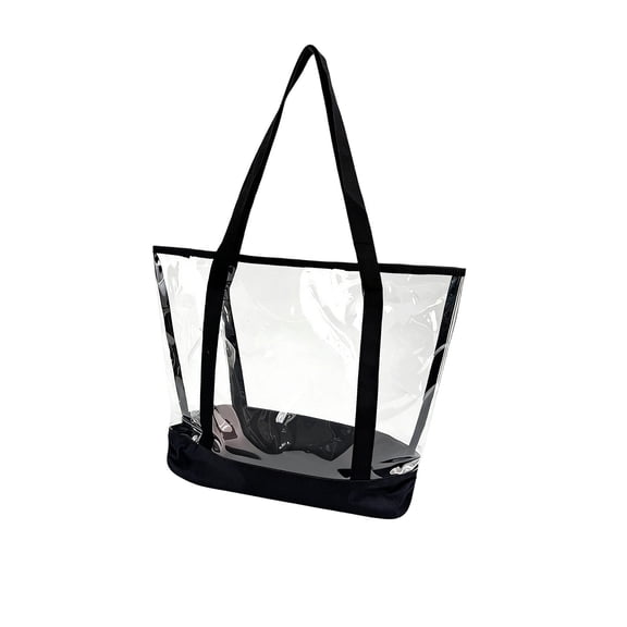 Orangide Clear PVC Beach Bag Tote, Summer Travel Handbag with Zip Top, Large Capacity Shoulder Purse for Poolside, Vacation Essentials 17x13 in